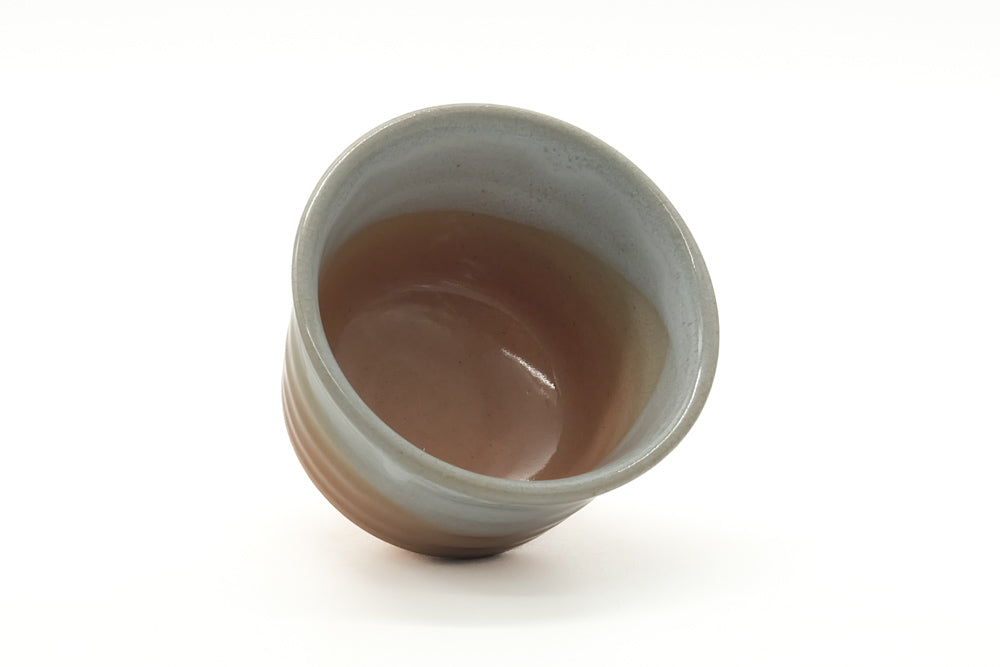 Japanese Teacup - Beige White Glazed Asagao Hagi Yunomi - 110ml
