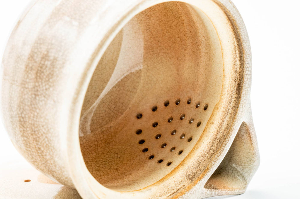 Japanese Kyusu - Weathered Beige Glazed Hagi-yaki Ceramic Filter Teapot - 240ml