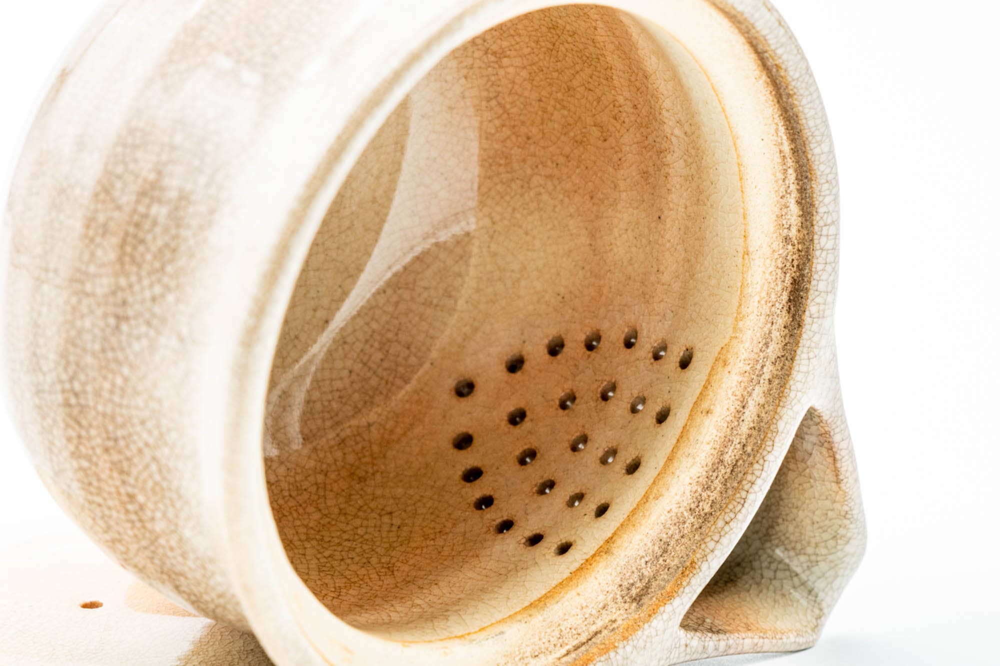 Japanese Kyusu - Weathered Beige Glazed Hagi-yaki Ceramic Filter Teapot - 240ml