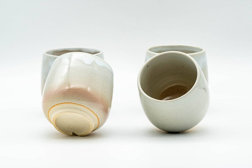 Japanese Teacups - Set of 4 天鵬山 Tsubaki Kiln 椿窯 Hagi-yaki Yunomi - 90ml