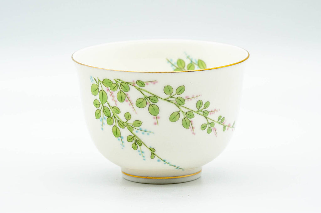 Japanese Teacups - Set of 5 Floral Lightweight Porcelain Yunomi - 125ml