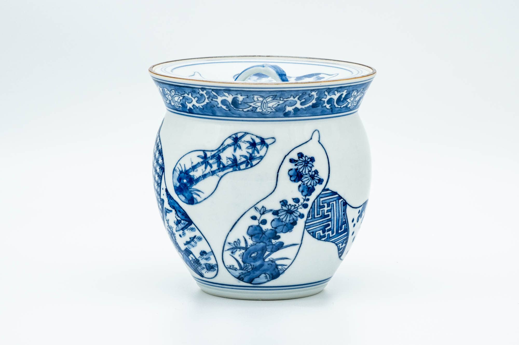 Japanese Mizusashi - Blue Gourd Arita-yaki Fresh Water Container - 1000ml