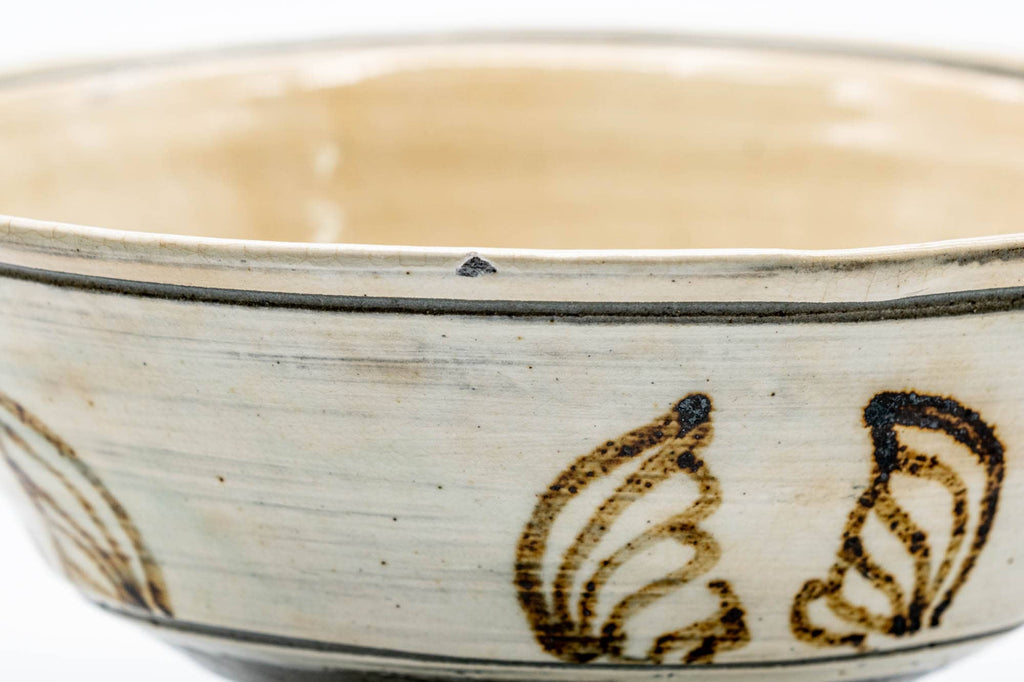 Japanese Matcha Bowl - Painted Hakeme Hira Summer Chawan - 150ml