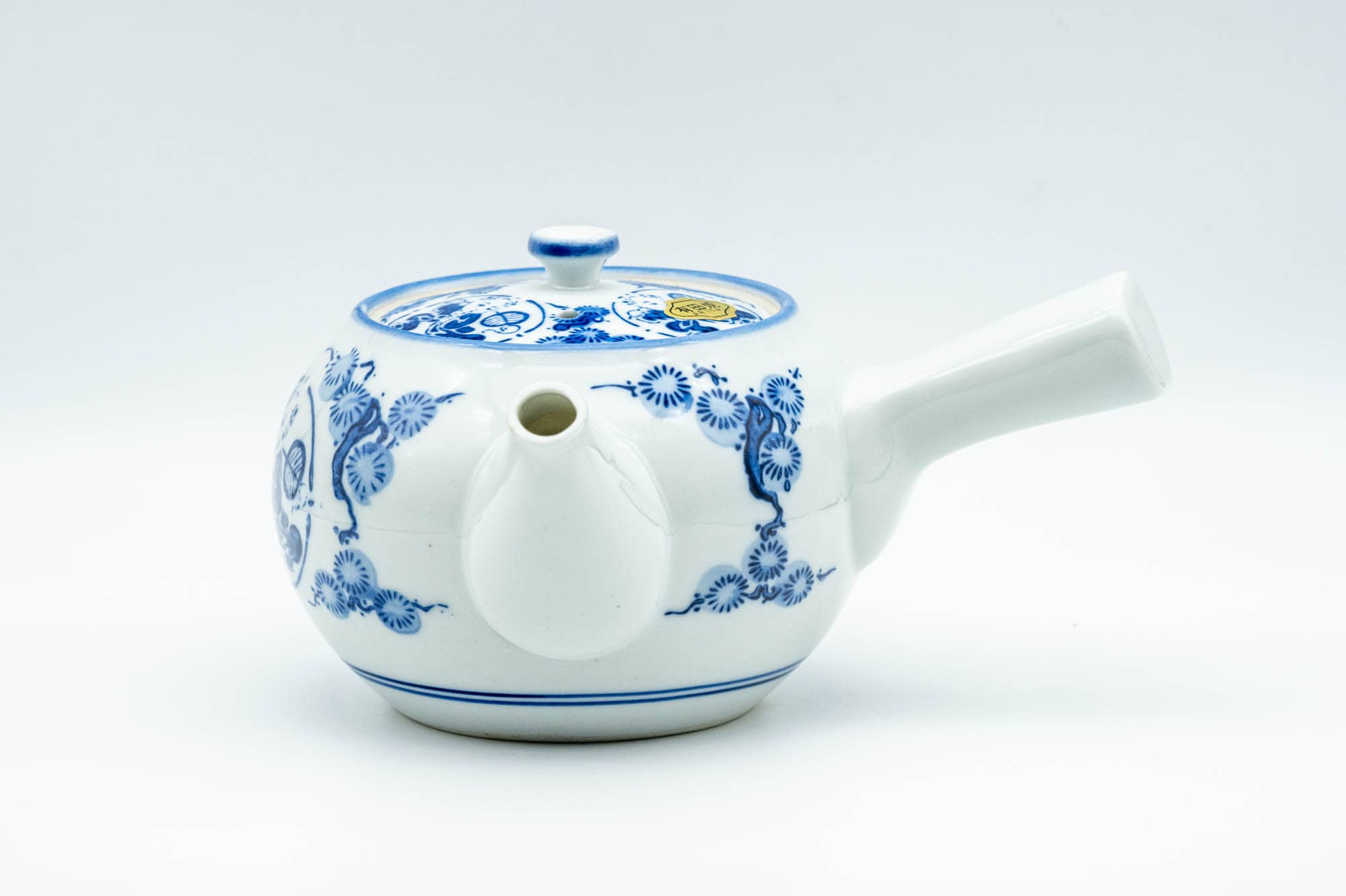 Japanese Kyusu - Flowers and Villagers Porcelain Arita-yaki Debeso Teapot - 300ml