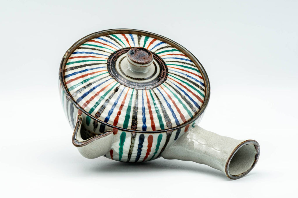Japanese Kyusu - Multi-Coloured Stripes Do-ake Triangular-Spouted Teapot - 275ml