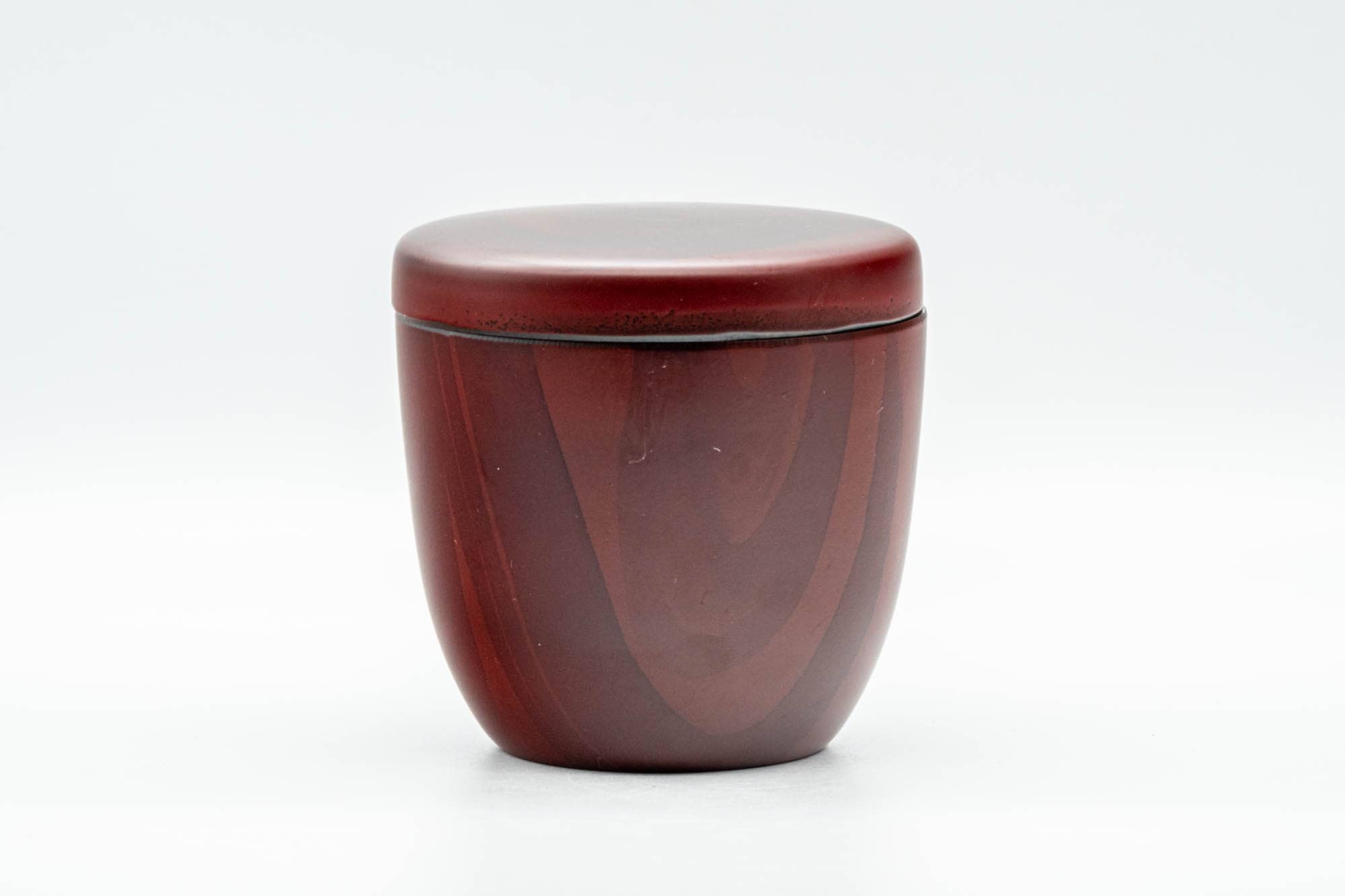 Japanese Chazutsu - Red Wood-Patterned Plastic Tea Canister - 275ml