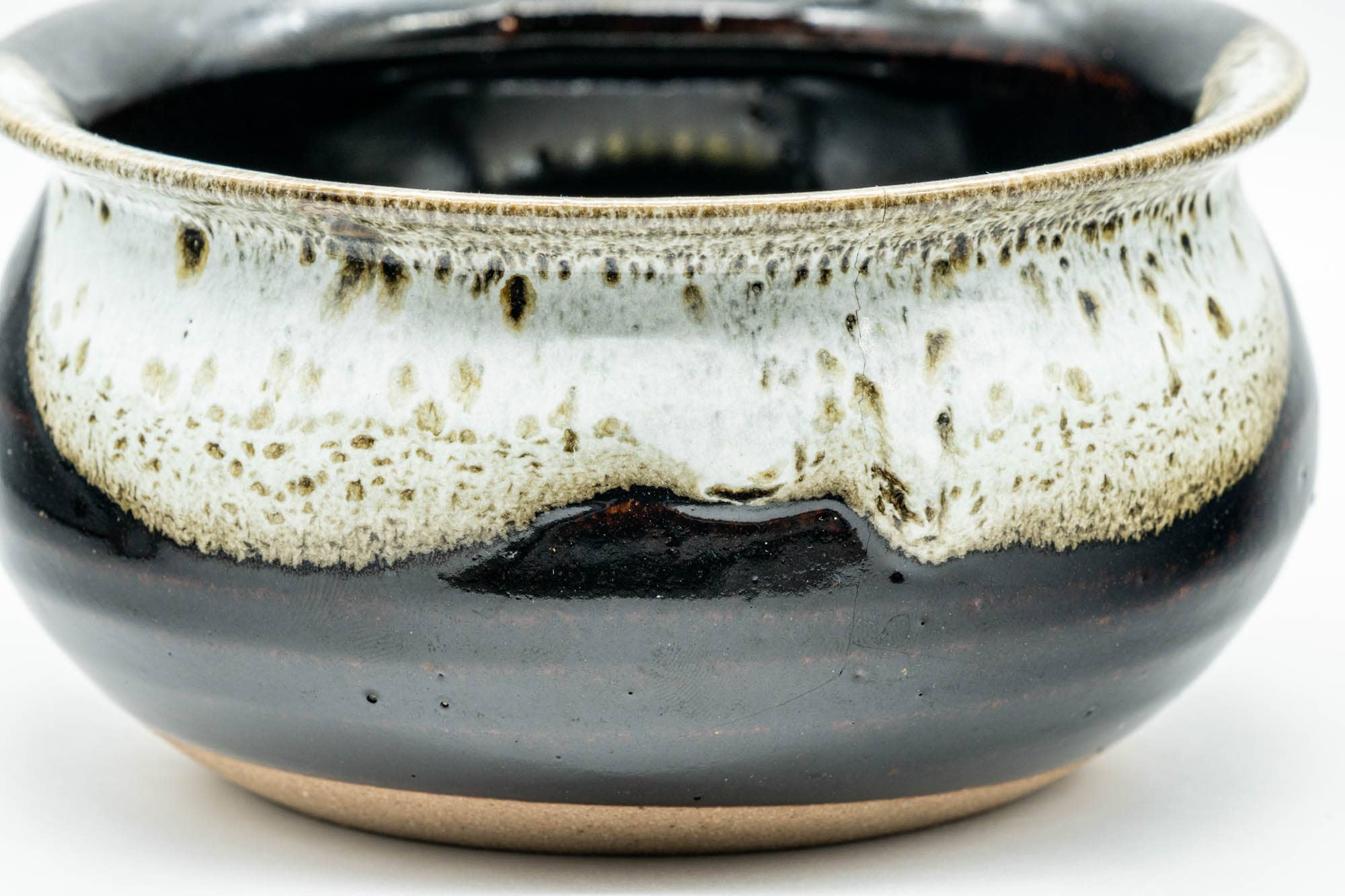 Japanese Kensui - Black White Drip-Glazed Water Bowl - 500ml