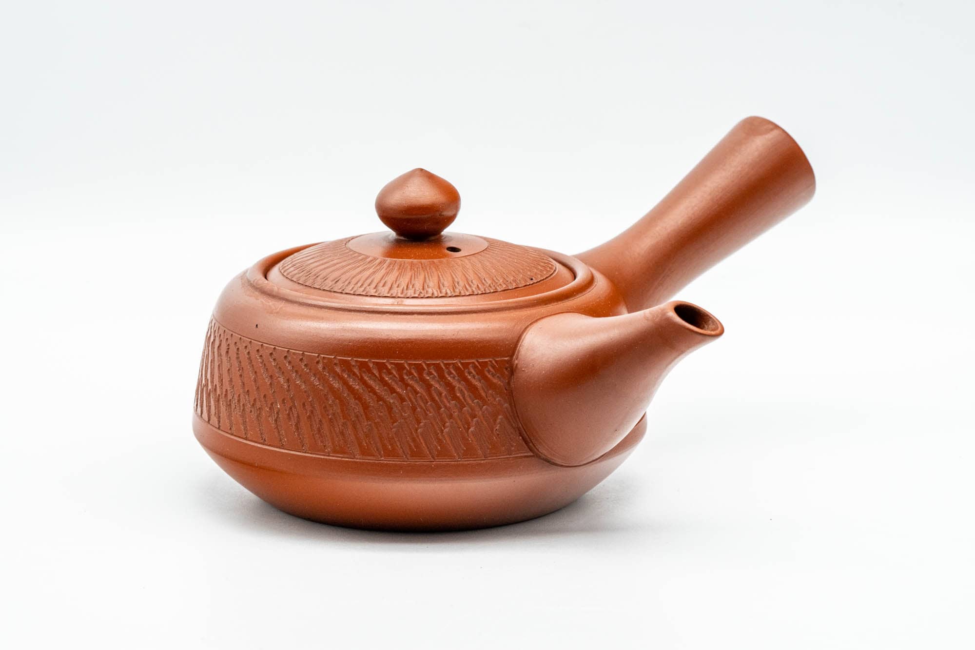 Japanese Kyusu - Red Shudei Tochiri Tokoname-yaki Debeso Teapot - 220ml
