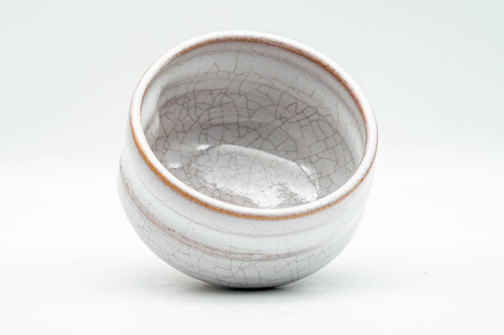 Japanese Teacup - 赤膚山 Akiyama Kiln - Milky White Glazed Thumb-Indented Yunomi - 150ml