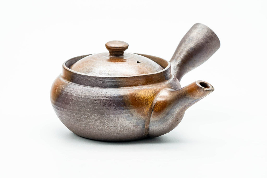 Japanese Kyusu - Ash Glazed Banko-yaki Mesh Teapot - 230ml
