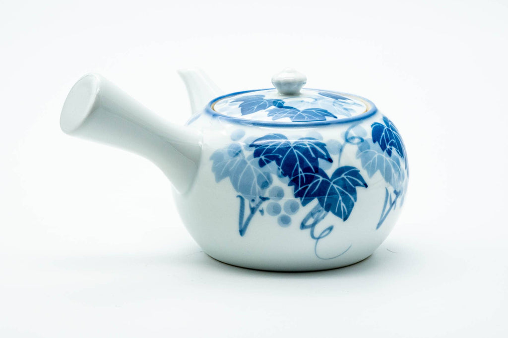 Japanese Kyusu - Blue Momiji Maple Leaves Arita-yaki Teapot - 350ml