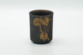 Japanese Teacup - Black Gold Leaves Kutani-yaki Yunomi - 150ml