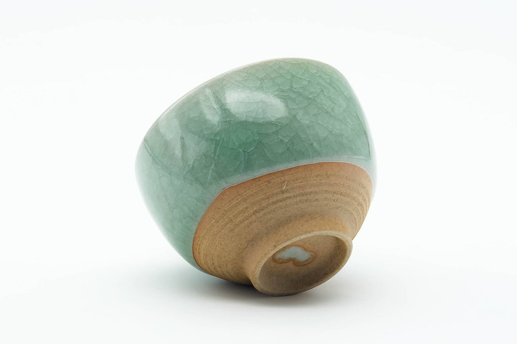 Japanese Teacup - Green Celadon Snowflake Glazed Yunomi - 80ml