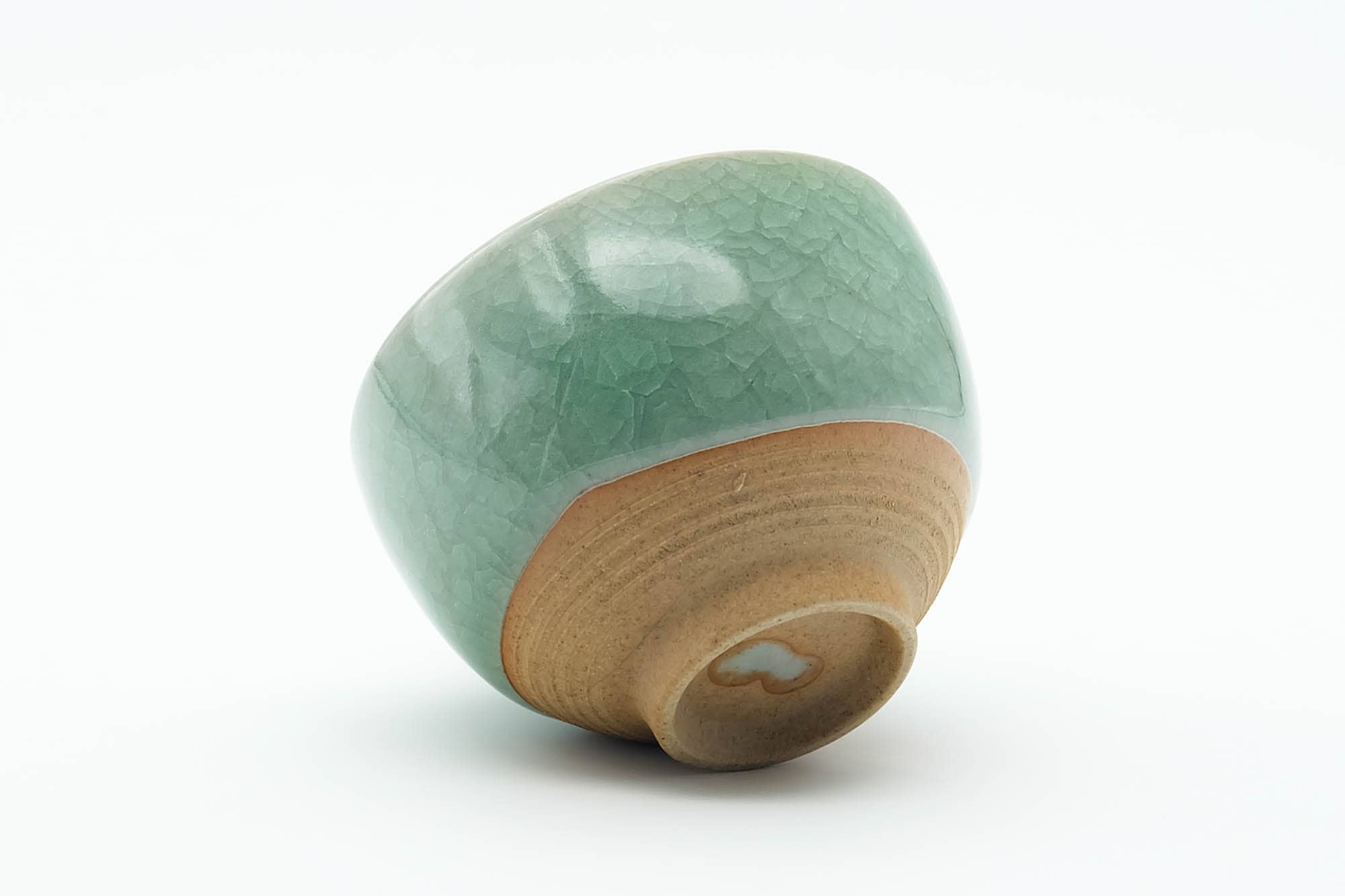 Japanese Teacup - Green Celadon Snowflake Glazed Yunomi - 80ml
