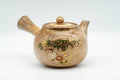 Japanese Kyusu - Weathered Beige Floral Bamboo Decorated Debeso Teapot - 270ml