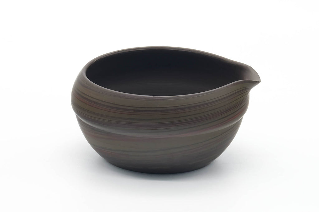 Japanese Katakuchi - Dark Green Nerikomi Handleless Yuzamashi - 205ml