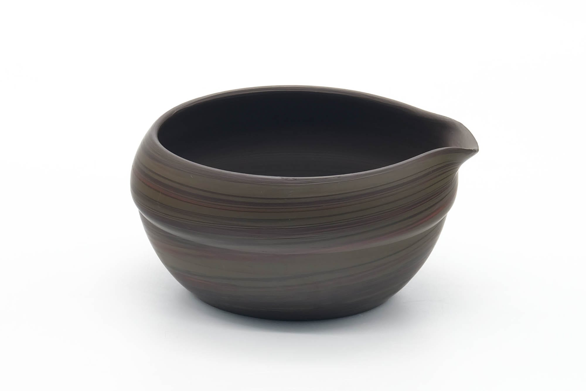 Japanese Katakuchi - Dark Green Nerikomi Handleless Yuzamashi - 205ml