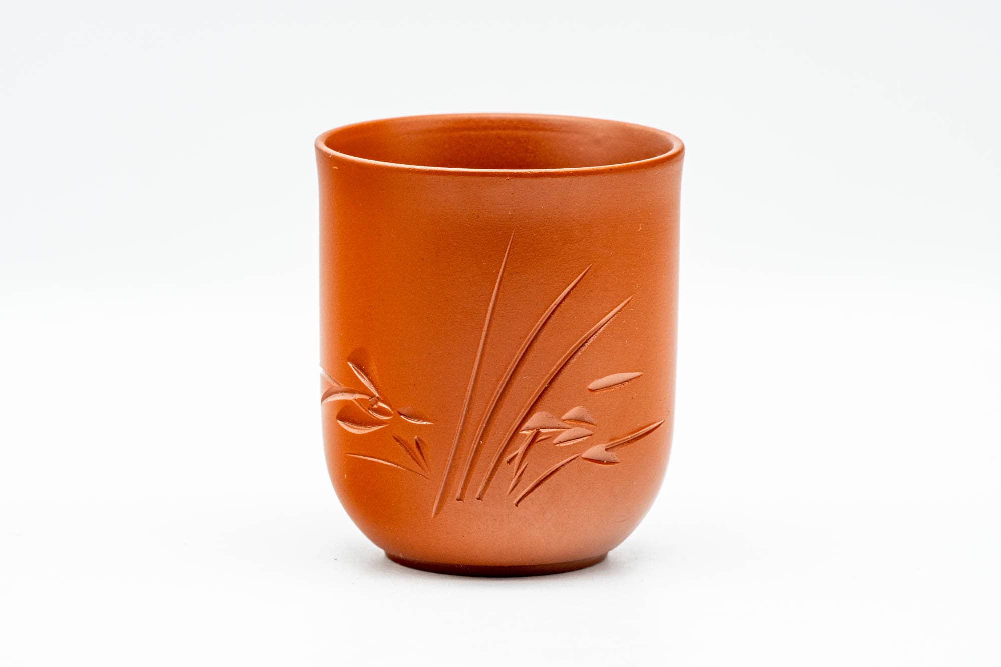 Japanese Teacup - Long Grass Engraved Tokoname-yaki Yunomi - 120ml