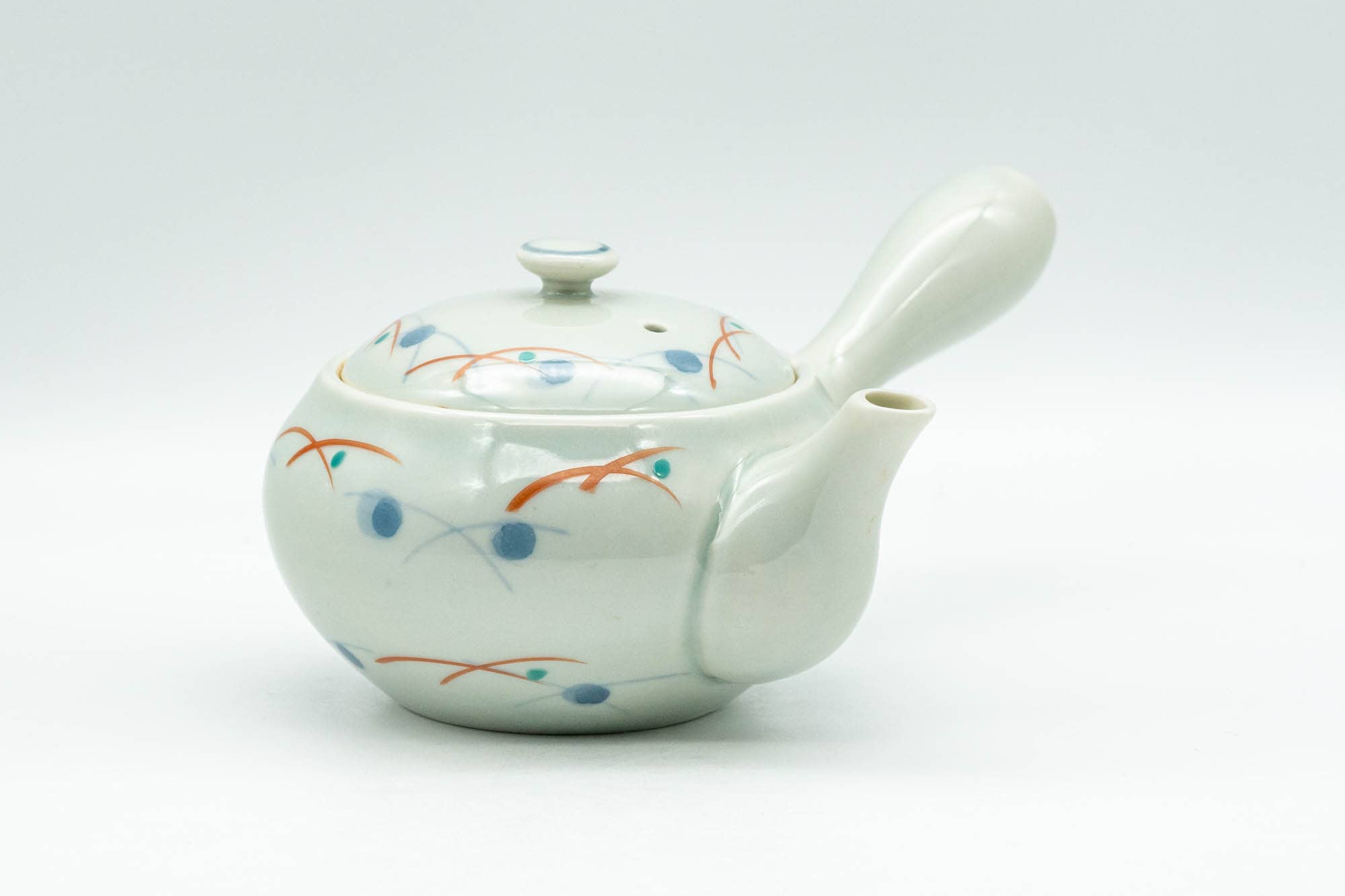 Japanese Kyusu - Geometric Polka-Dotted Arita-yaki Debeso Teapot - 130ml