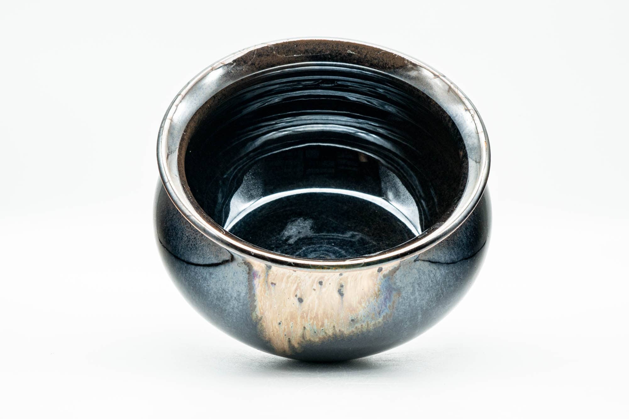 Japanese Kensui - Jet Black Hare's Fur Glazed Water Bowl - 450ml