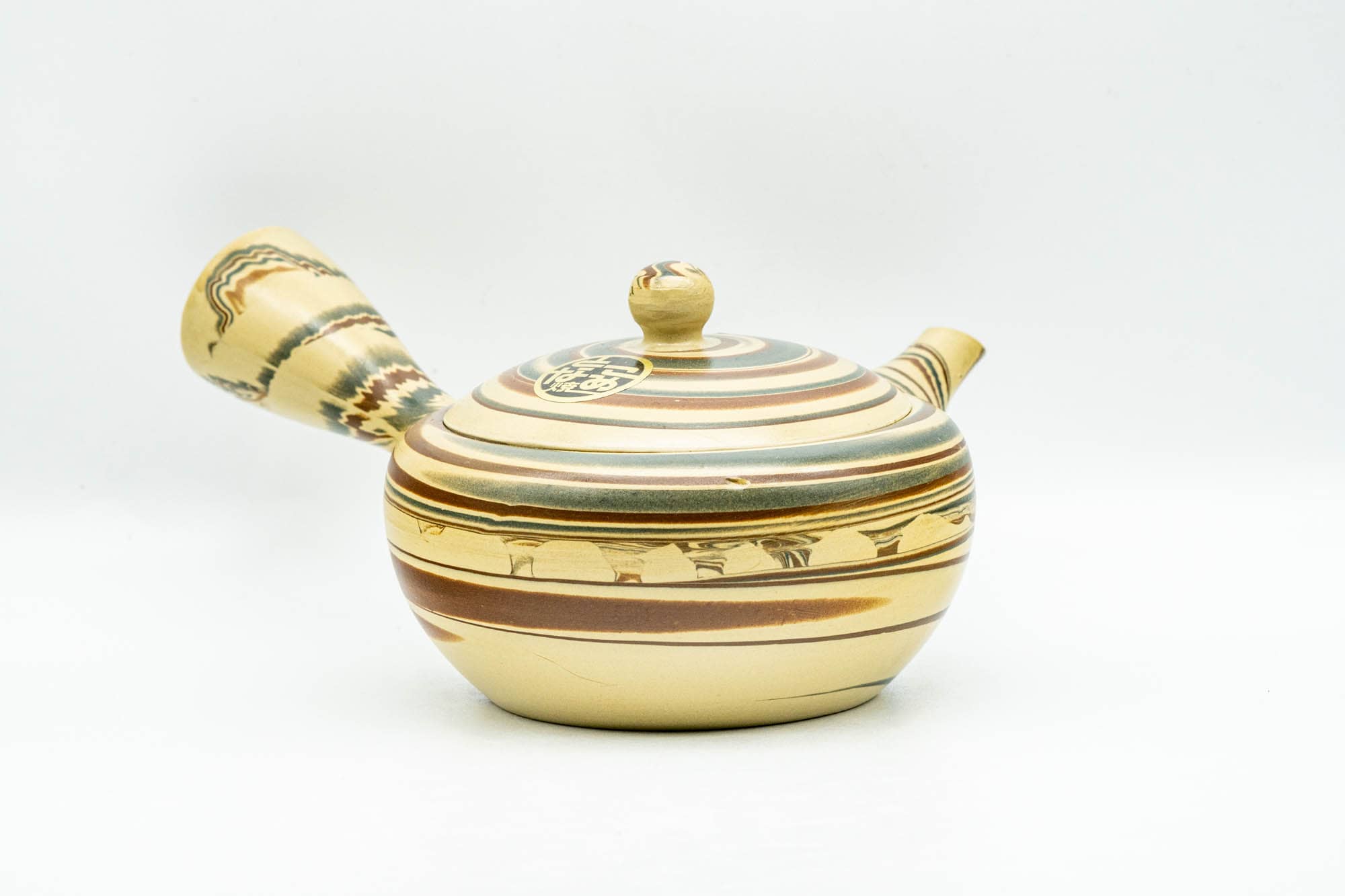 Japanese Kyusu - 伸康 Nobuyasu Nerikomi Tokoname-yaki Teapot - 210ml