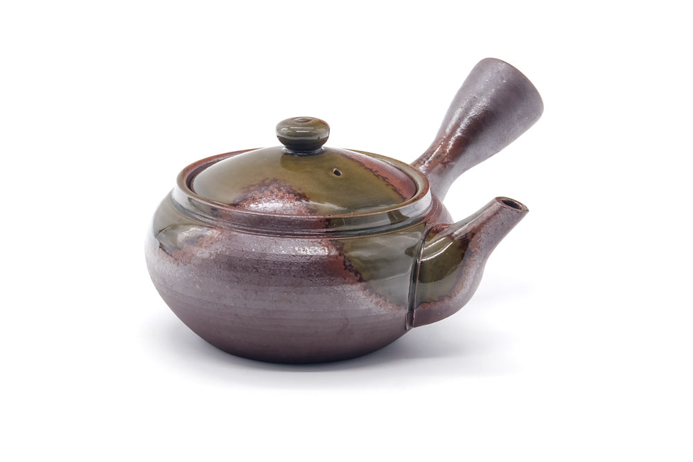 Japanese Kyusu - Ash Glazed Banko-yaki Mesh Teapot - 320ml