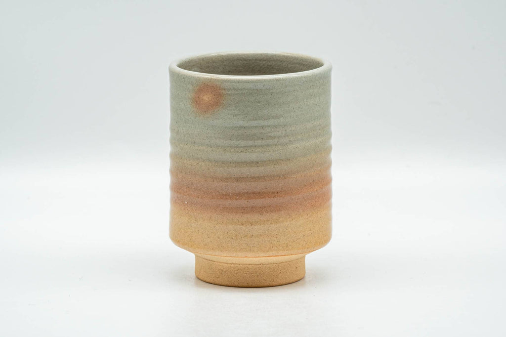 Japanese Teacup - Beige Pink Spiraling Hagi-yaki Yunomi - 160ml