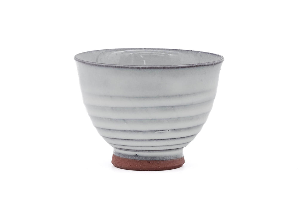 Set of 5 White Spiraling Hagi-yaki Teacups - 150ml