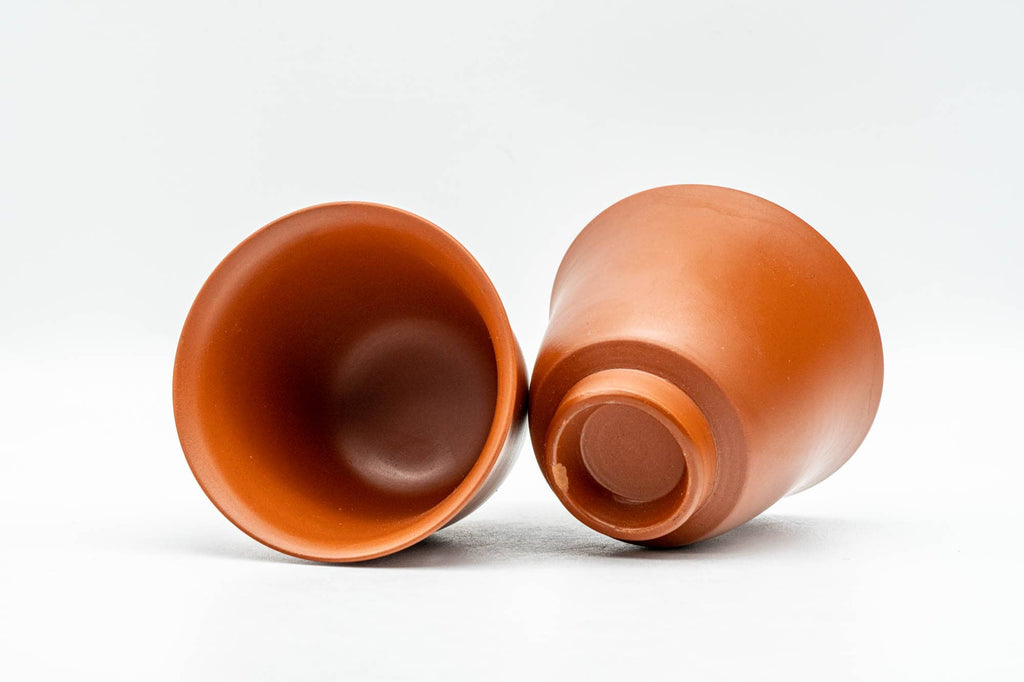 Japanese Teacup - Pair of Ume Red Shudei Tokoname-yaki Guinomi - 60ml