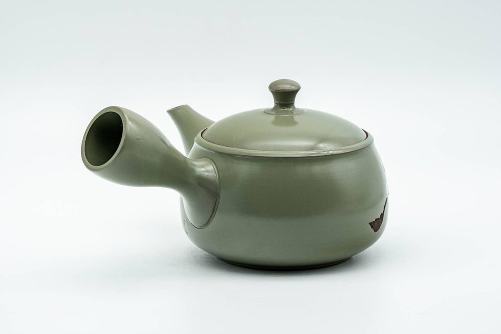 Japanese Kyusu - Plum Blossoms Green Ryokudei Tokoname-yaki Teapot - 250ml