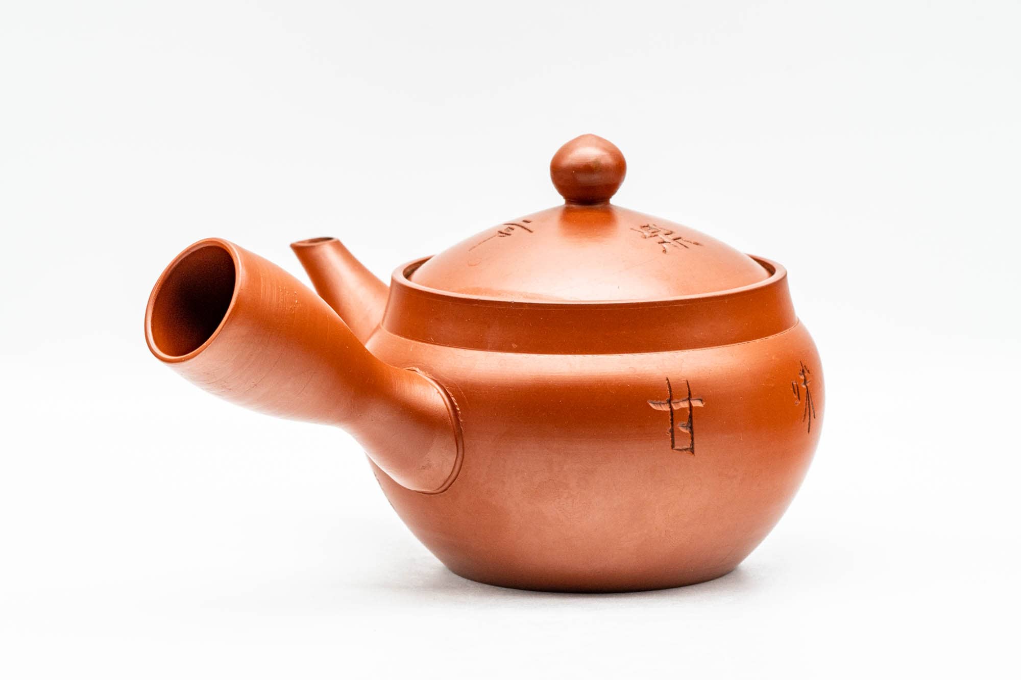 Japanese Kyusu - Kanji Engraved Tokoname-yaki Mesh Teapot - 310ml