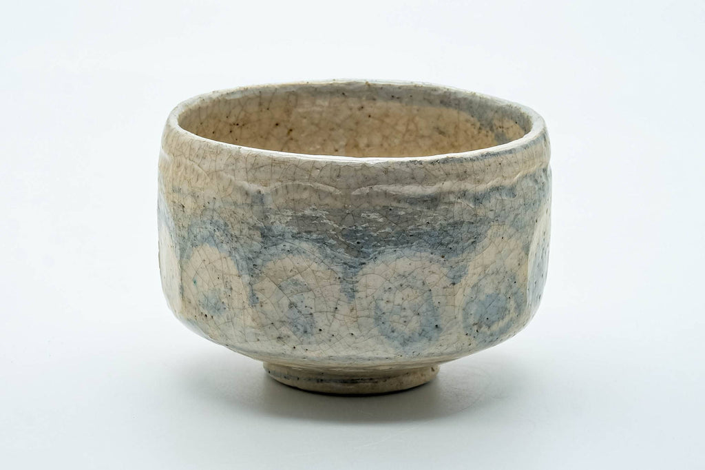 Japanese Matcha Bowl - 楽入窯 Rakunyu Kiln - Faceted Nerikomi Raku-yaki Chawan - 400ml