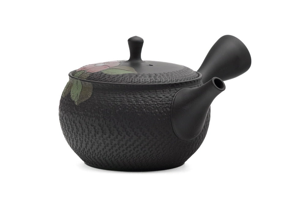Red Camellias Kokudei Tokoname Teapot - 300ml