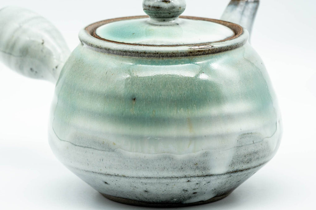 Japanese Kyusu - Green White Drip-Glazed Agano-yaki Do-ake Filter - 420ml