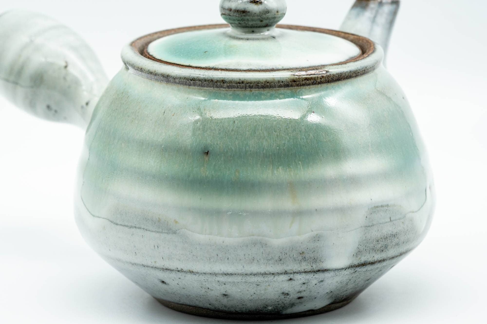 Japanese Kyusu - Green White Drip-Glazed Agano-yaki Do-ake Filter - 420ml