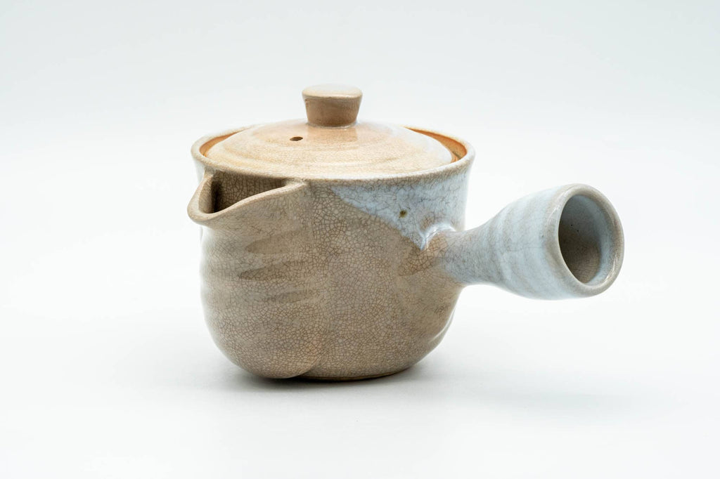 Japanese Kyusu - Beige White Glazed Hagi-yaki Do-ake Teapot - 250ml