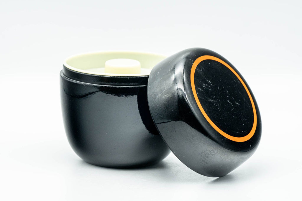 Japanese Chazutsu - Black Orange Plastic Loose Leaf Tea Canister - 250ml