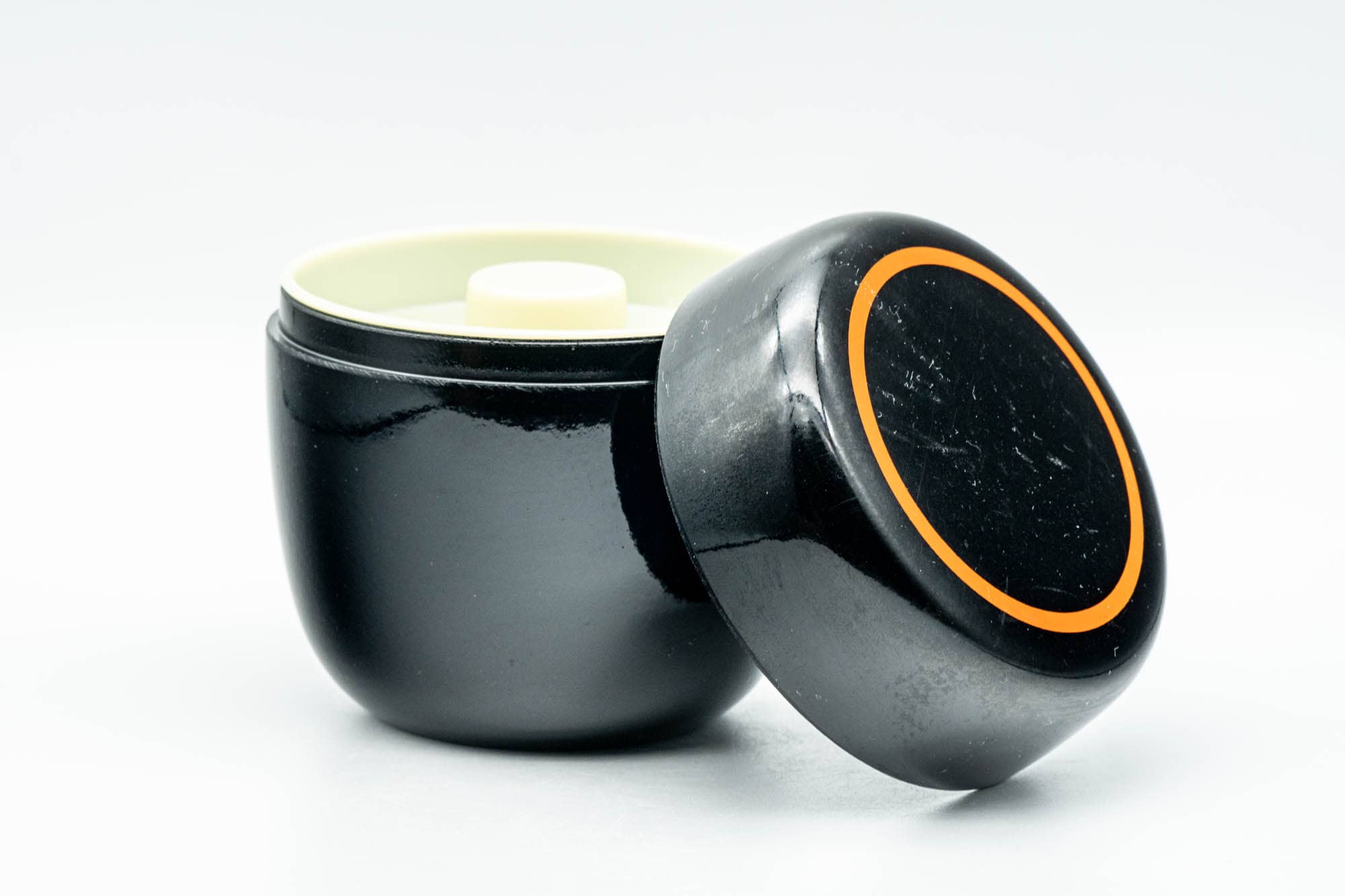 Japanese Chazutsu - Black Orange Plastic Loose Leaf Tea Canister - 250ml