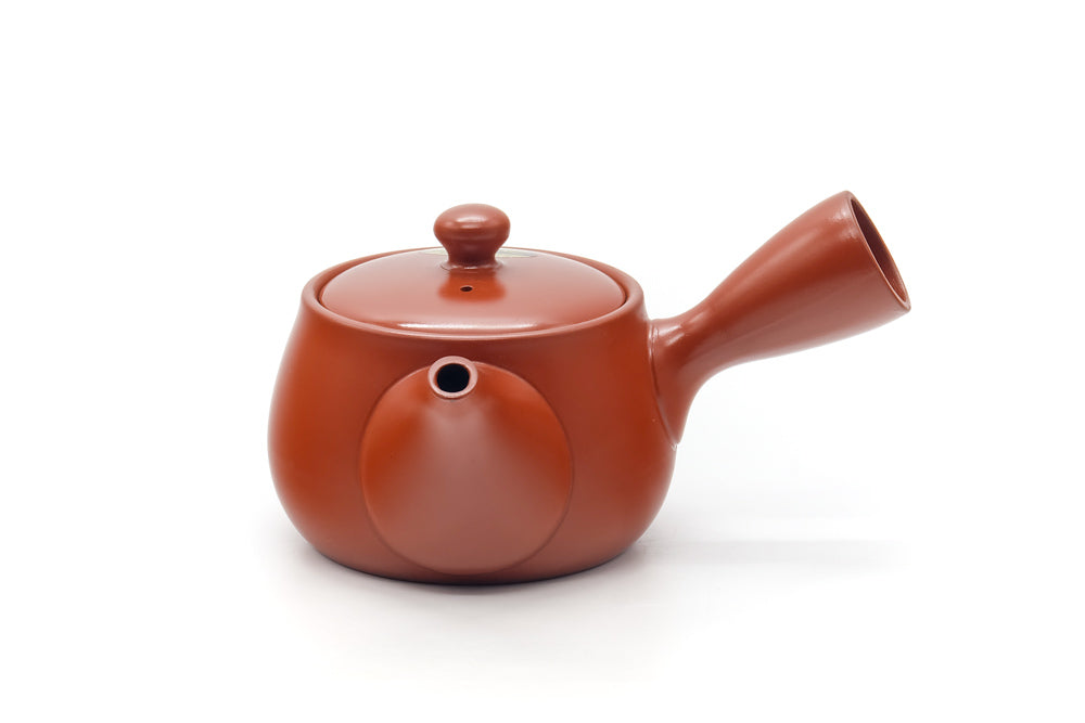 Japanese Kyusu - Long Grass Engraved Tokoname Mesh Teapot - 340ml
