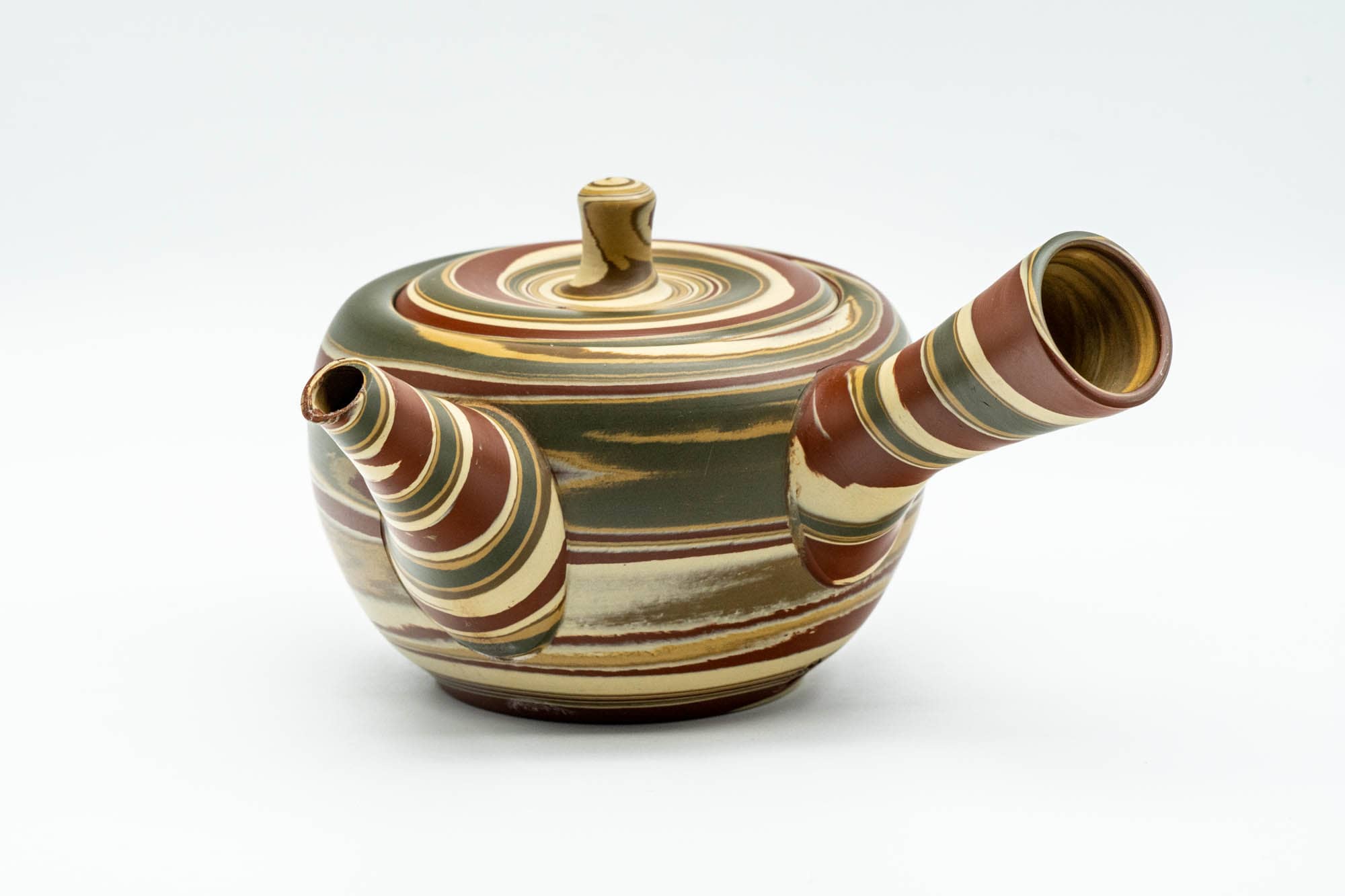 Japanese Kyusu - 友仙 Yusen - Nerikomi Tokoname-yaki Do-ake Teapot - 200ml