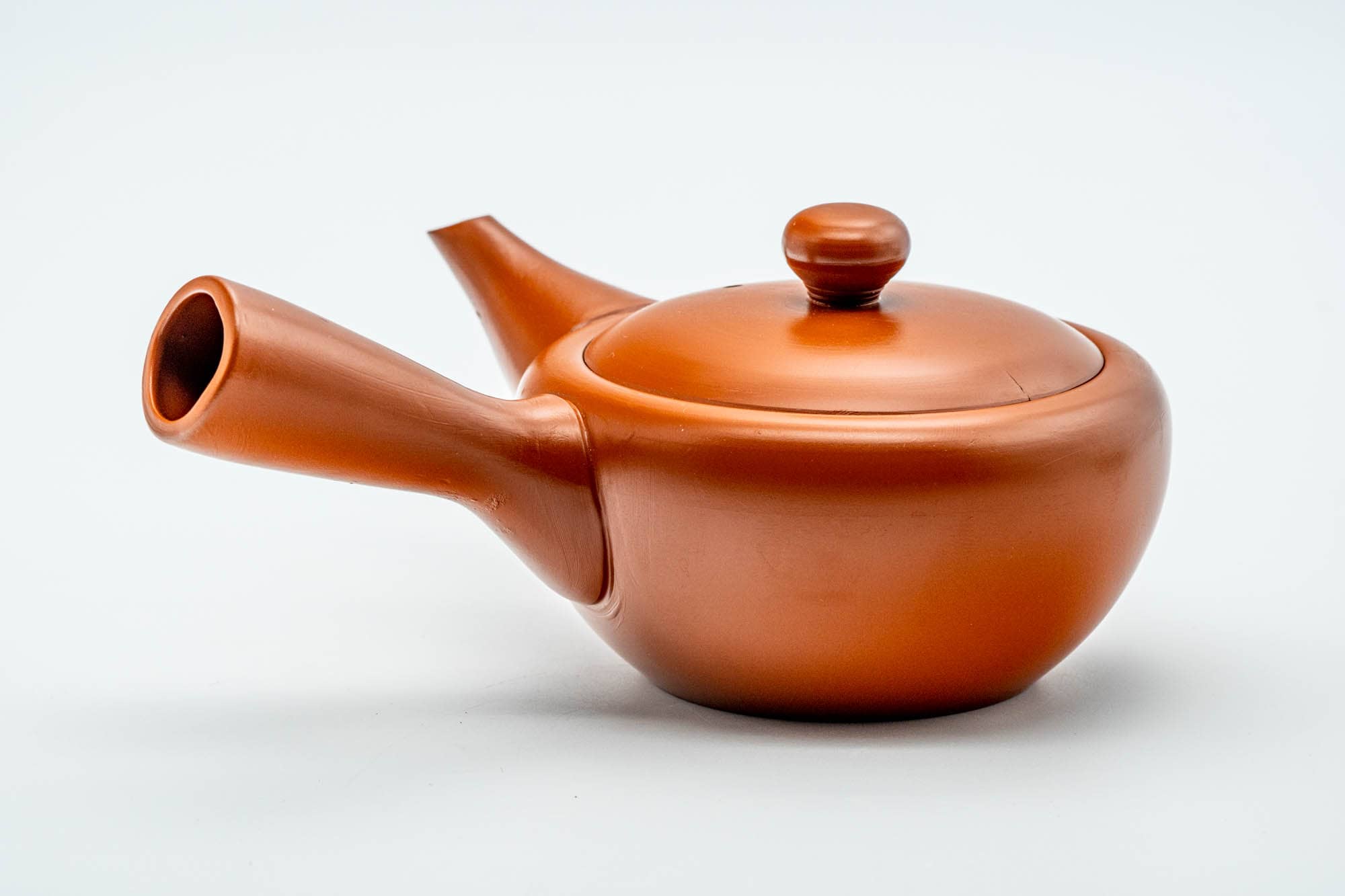 Japanese Kyusu - Smooth Red Shudei Tokoname-yaki Ceramic Teapot - 270ml