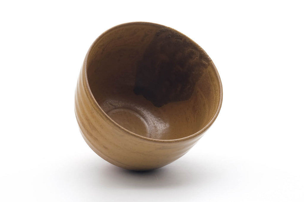 Japanese Matcha Bowl - Mottled Yellow Glazed Chawan - 400ml