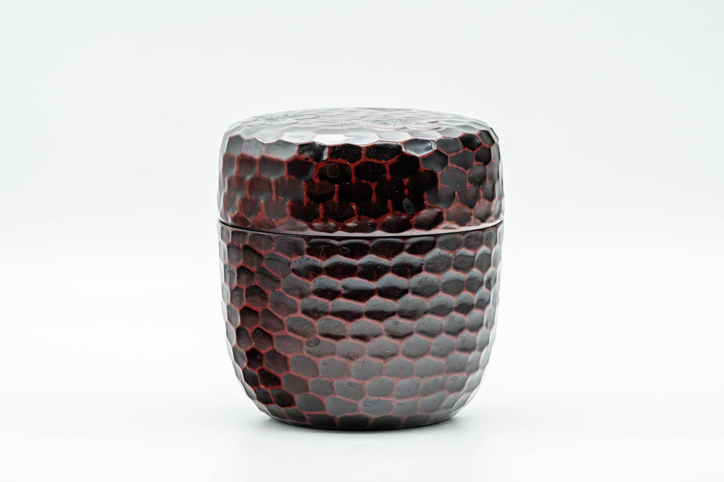 Japanese Chazutsu - Burgundy Plum Blossoms Plastic Tea Canister - 275ml