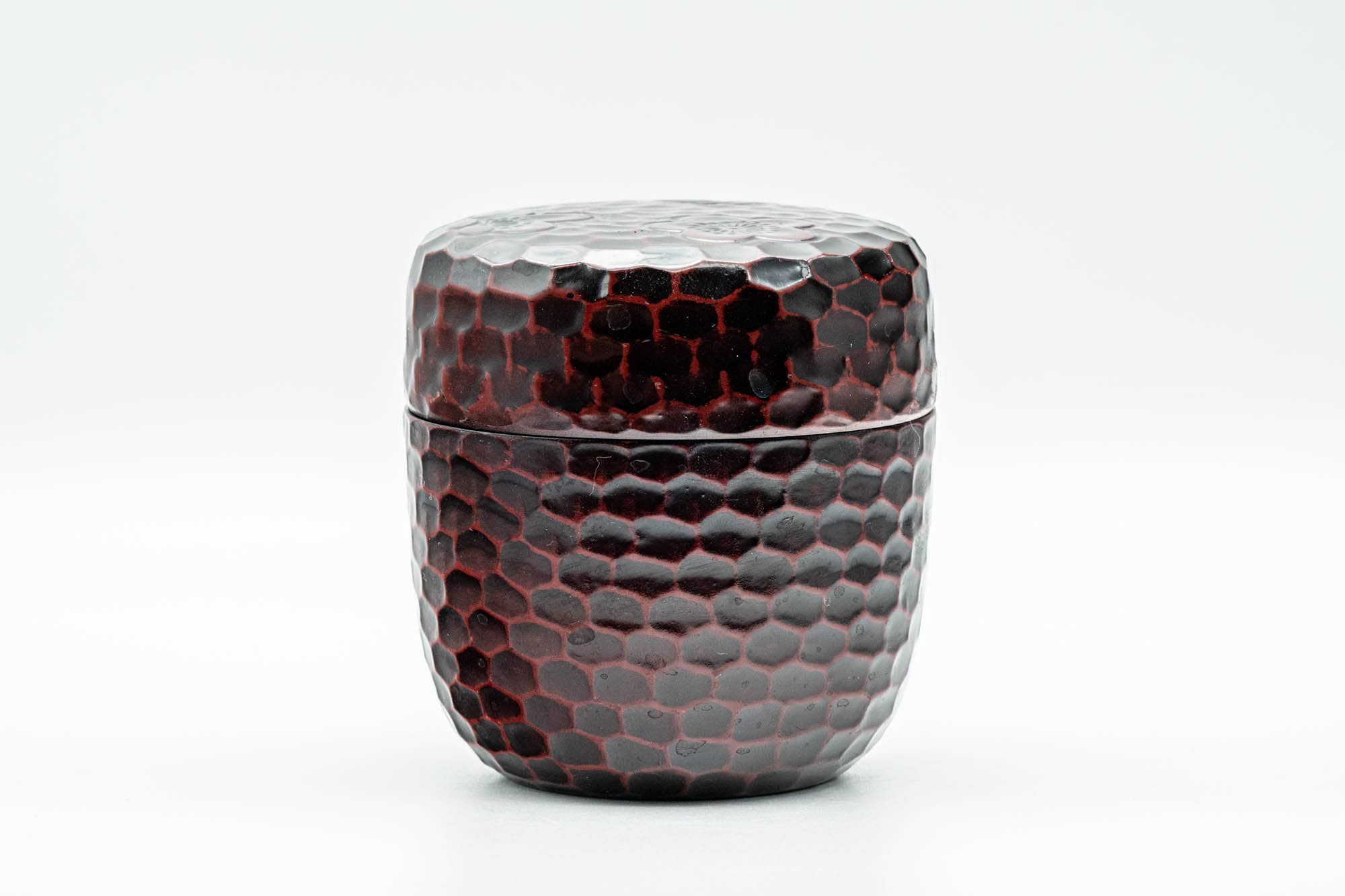 Japanese Chazutsu - Burgundy Plum Blossoms Plastic Tea Canister - 275ml