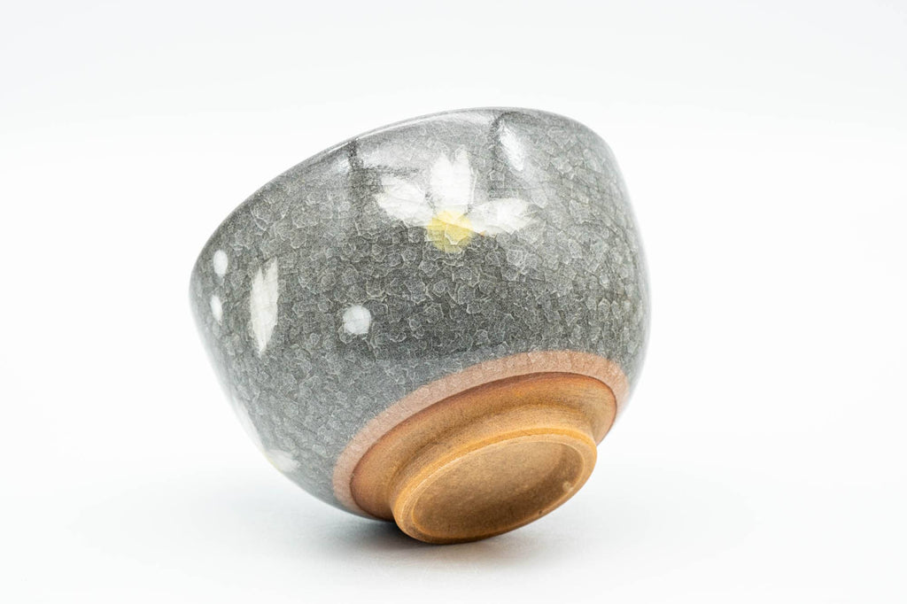 Japanese Teacup - Floral Grey Celadon Snowflake Glazed Yunomi - 150ml