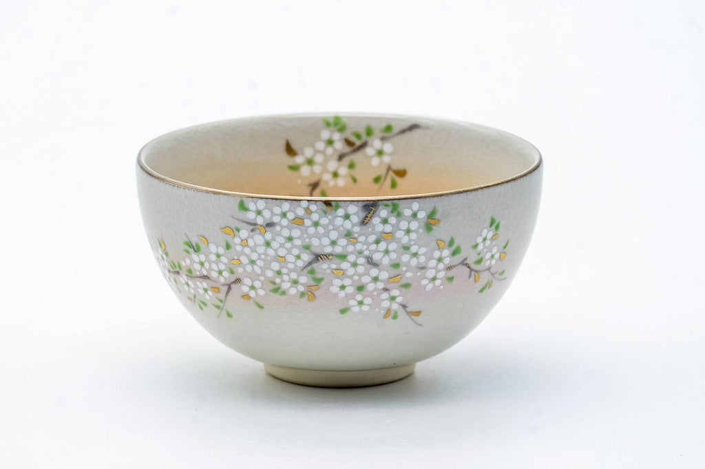 Japanese Teacup - Floral Gold Kyo-yaki Yunomi - 160ml