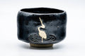 Japanese Matcha Bowl - 松楽窯 Shoraku Kiln - Black Egret Kuro-Raku Chawan - 400ml