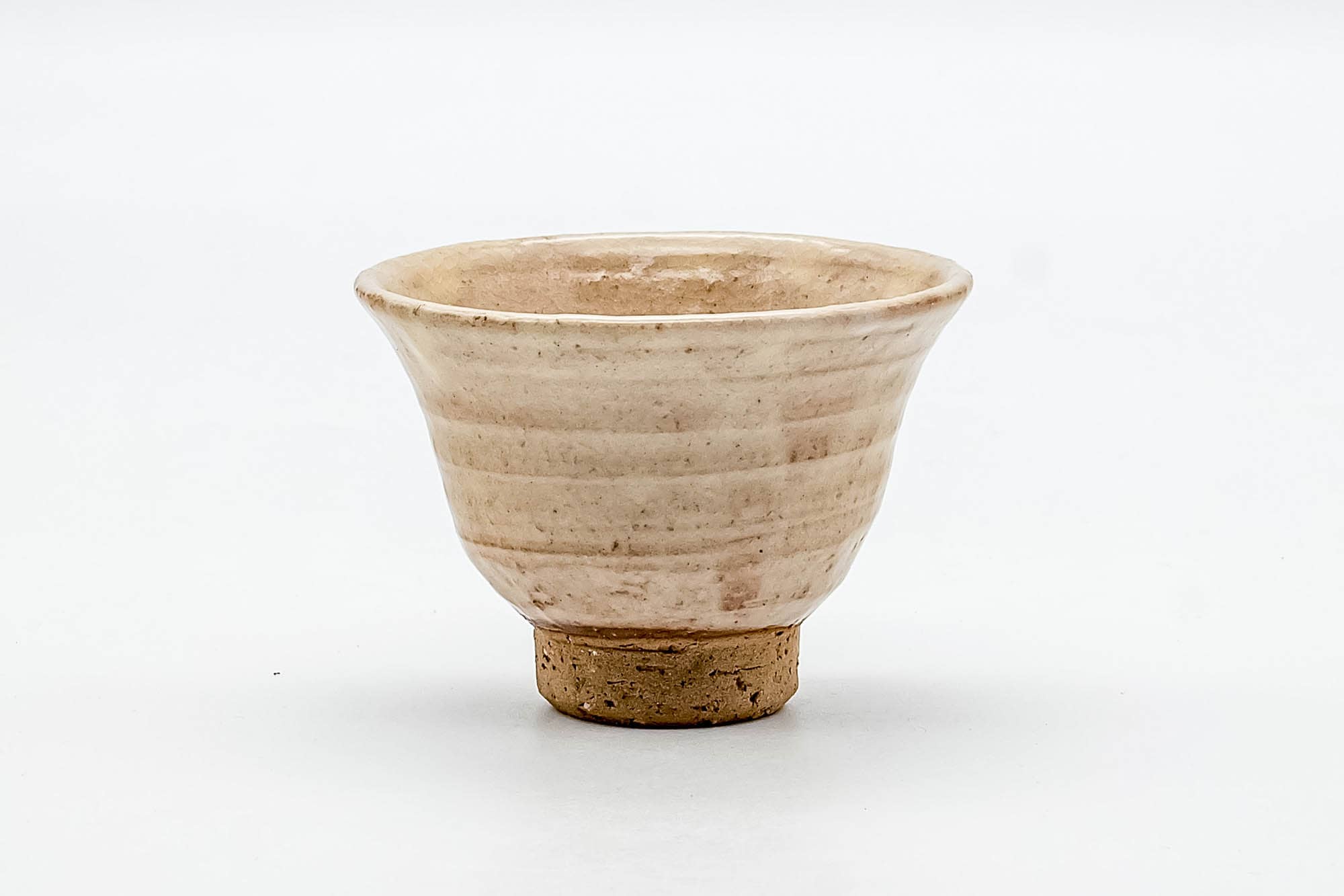 Japanese Teacup - Beige Milky Glazed Hagi-yaki Curved Yunomi - 100ml