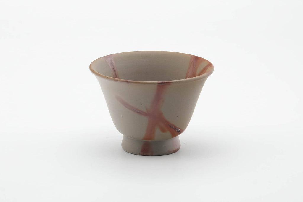 Japanese Teacup - Orange Hidasuki Rice Straw Bizen-yaki Yunomi - 160ml
