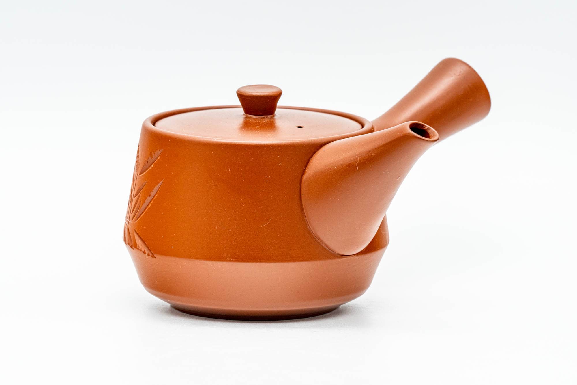 Japanese Tea Set - Bamboo Engraved Tokoname-yaki Kyusu Teapot with 5 Yunomi Teacups